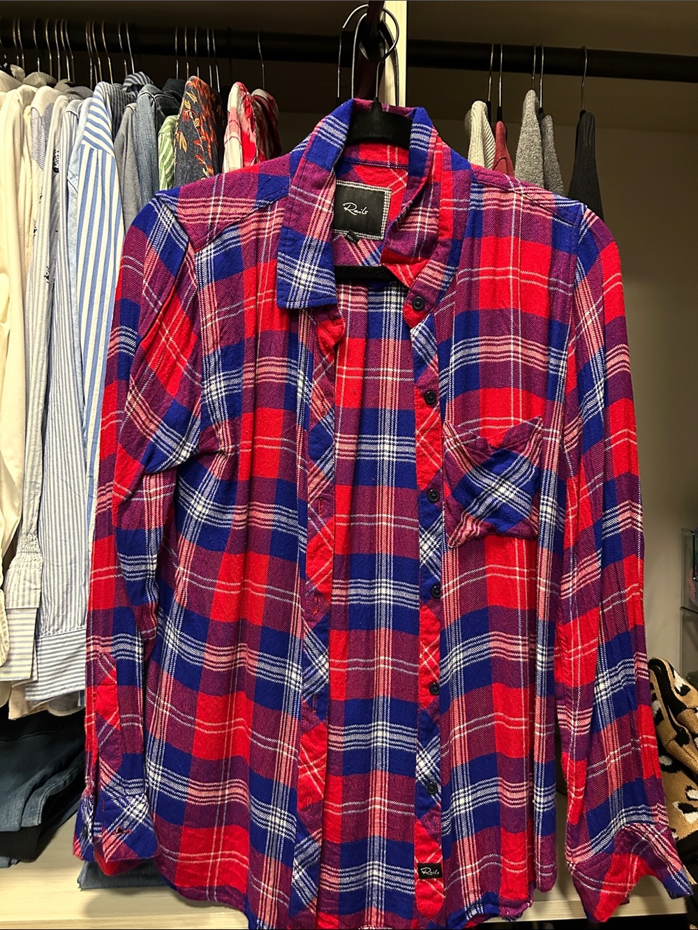 Rails Red and Blue Plaid Button-Up Shirt